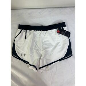 Under Armour Fly By 2.0 Shorts White Black 1350196-101 Womens Size S New Lined